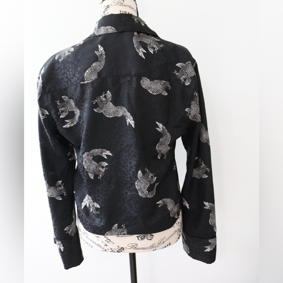 Zara Black Long Sleeve Button Down Blouse Black Size Small - Picture 8 of 12